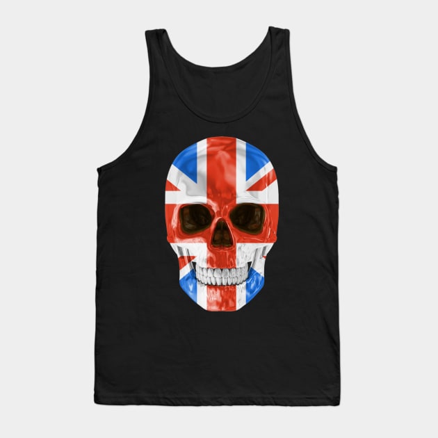 United Kingdom Flag Skull - Gift for English Scottish Welsh Or Irish With Roots From United Kingdom Tank Top by Country Flags
